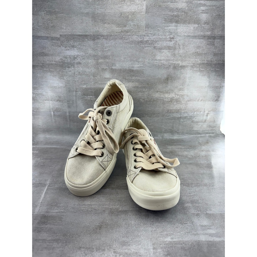 Taos Plim Soul Sand Beige Canvas Low Top Sneakers Women Size 8.5 PLS-13644